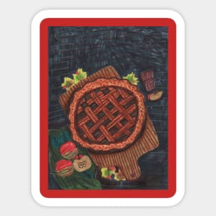 Apple Pie on Chopping Board Sticker